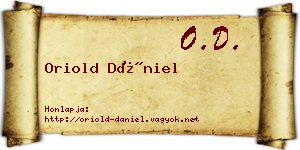 Oriold Dániel névjegykártya